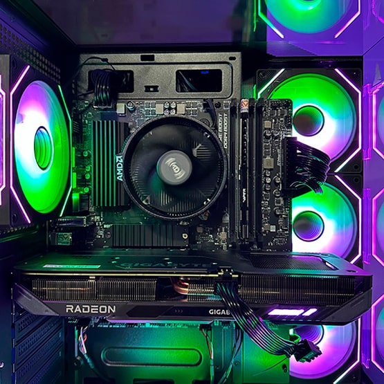 PC COMBO STREET /RYZEN 5 5500| B5500|RAM 32GB |SSD 512GB|GRAFICA RX9060XT 8GB|MONITOR 24" |COMBO TECLADO Y MOUSE RGB