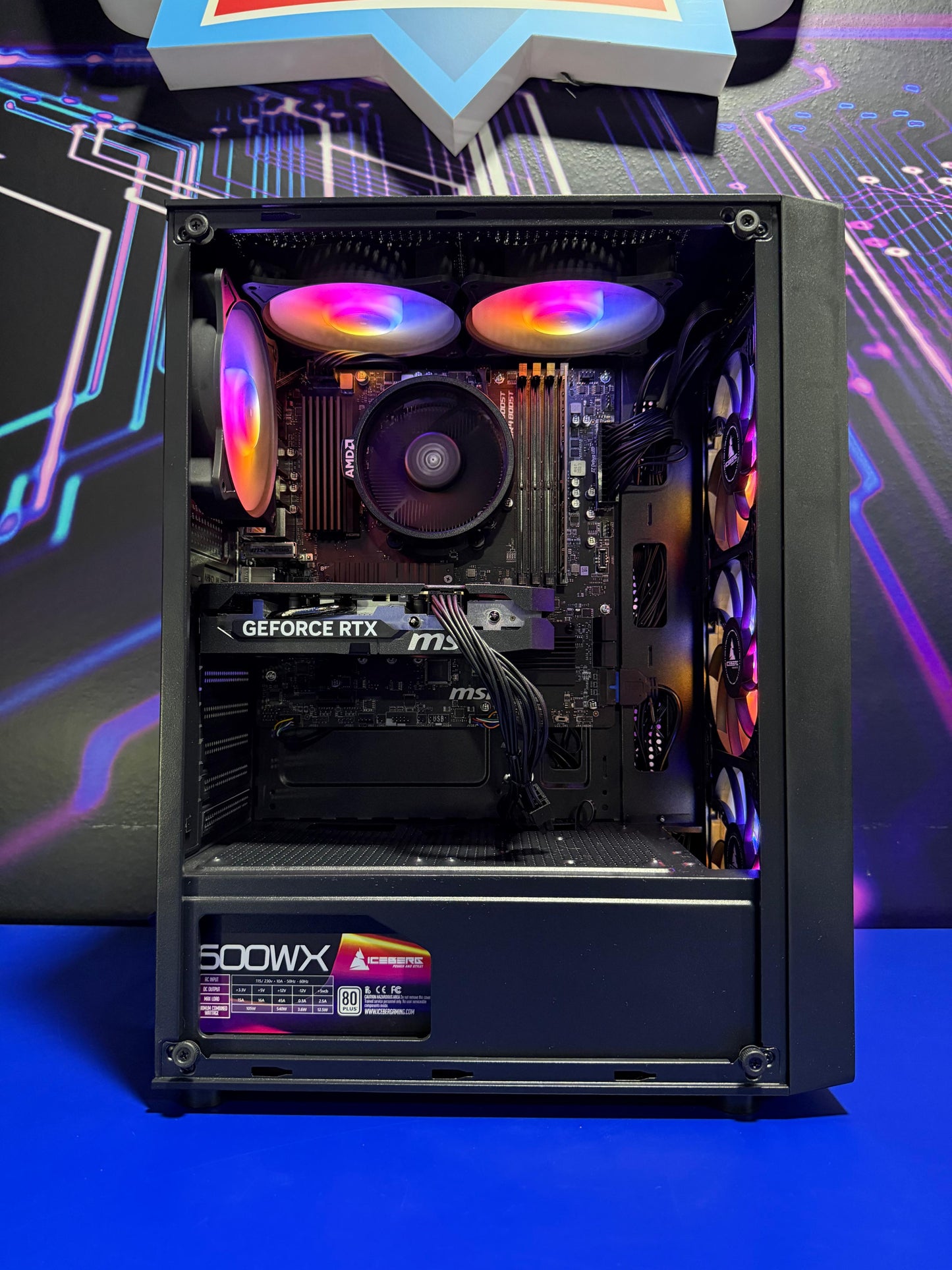 Torre Spartan: Ryzen 5 5500 - Board B550M Wifi - RAM DDR4 16GB - M.2 512GB - AMD RX 7600 8GB