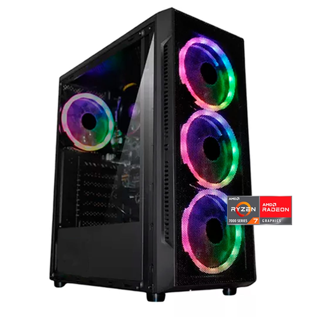 PC COMBO RYVEN| RYZEN 7 5700G|A520MK|RAM 16GB|SSD 512GB|MONITOR 22"|COMBO TECLADO Y MOUSE RGB