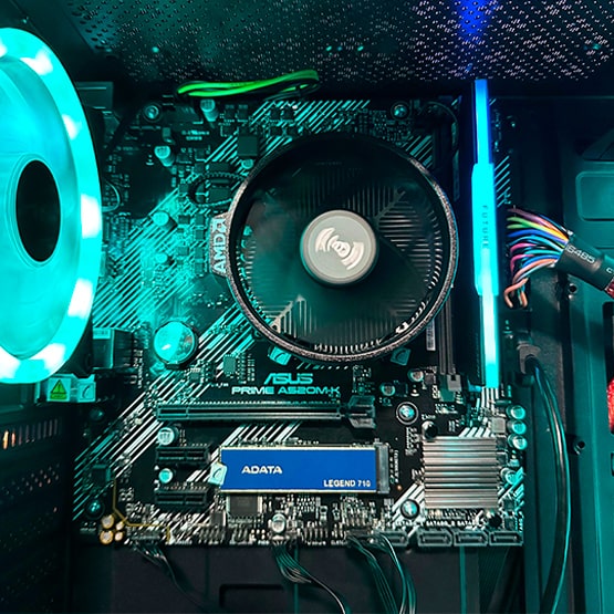PC COMBO RYVEN| RYZEN 7 5700G|A520MK|RAM 16GB|SSD 512GB|MONITOR 22"|COMBO TECLADO Y MOUSE RGB