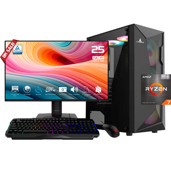 PC COMBO MORTAL |RYZEN 7 5700G| B550|RAM 16GB|SSD 1TB|MONITOR 24"|COMBO TECLADO Y MOUSE RGB