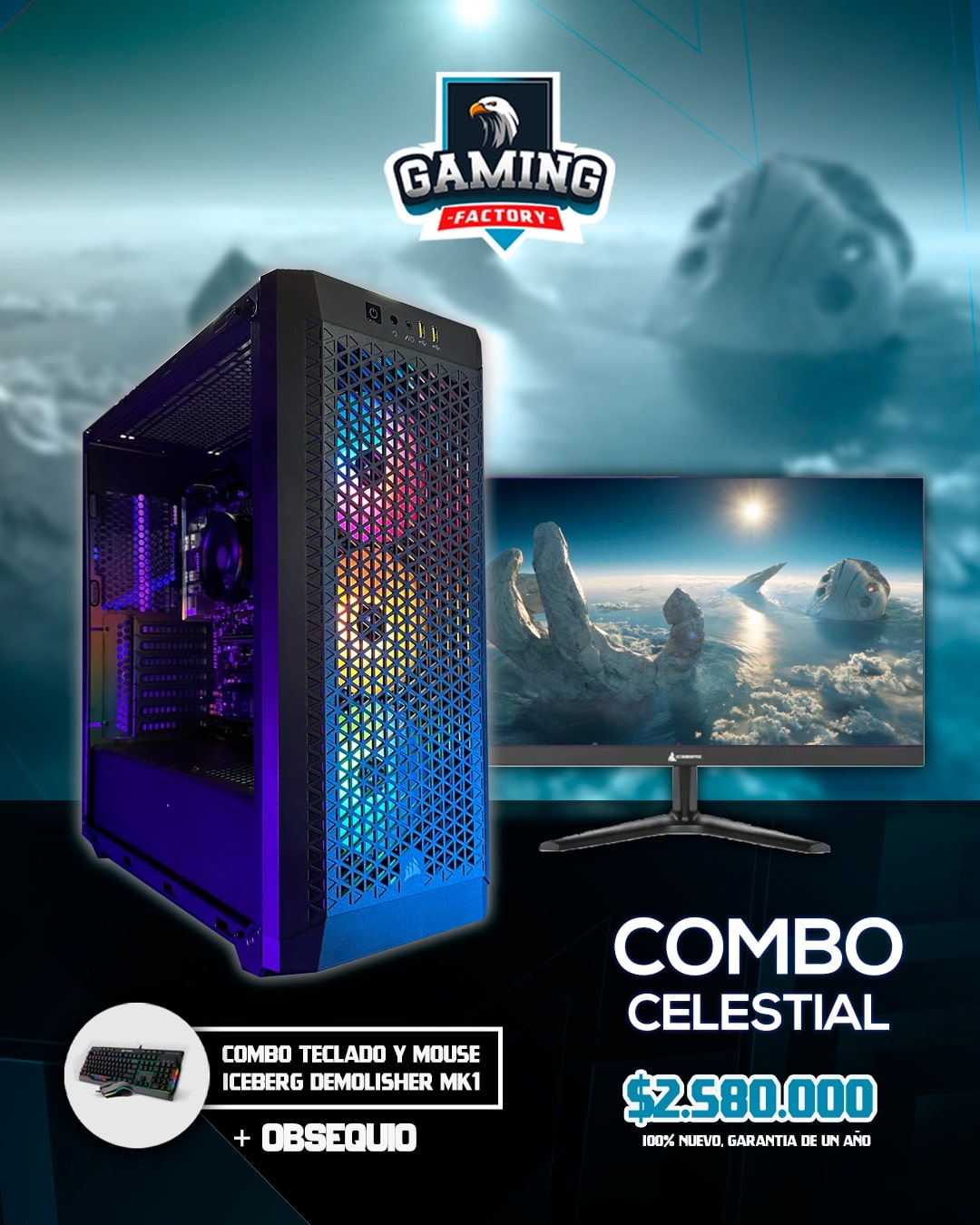 PC COMBO Celestia| rRyzen 5 8500G|B650|RAM16GB|SSD1TB– Rendimiento, estilo y experiencia completa 🌟