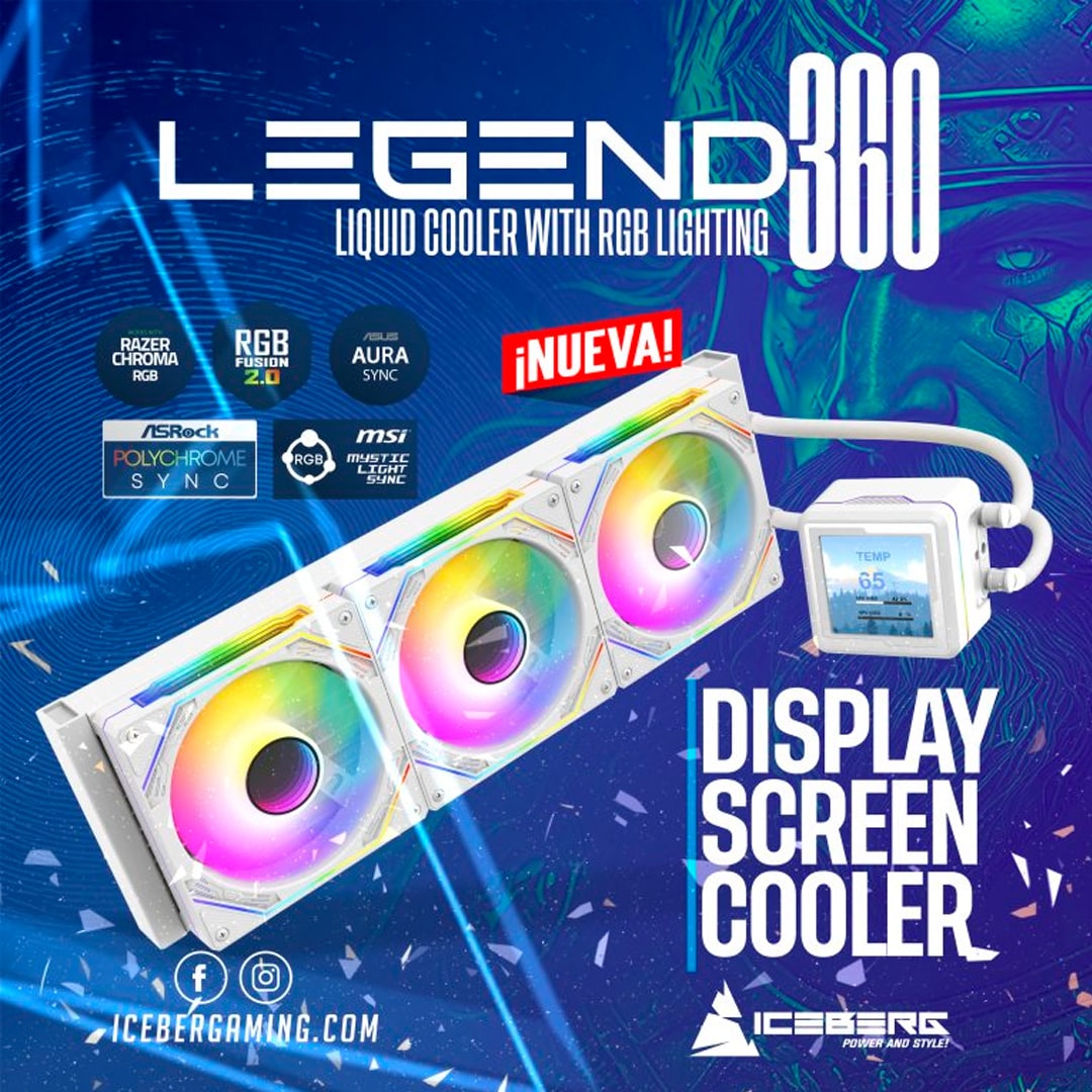 Refrigeración Liquida Iceberg | Legend 360mm Argb Pantalla Led Negro