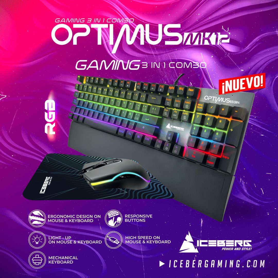 Combo Gamer Iceberg Optimos MK12 | Teclado + Mouse RGB
