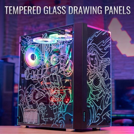 Chasis Skribble| AeroCool| Torre Mid‑Tower ARGB con paneles “dibuja y brilla”