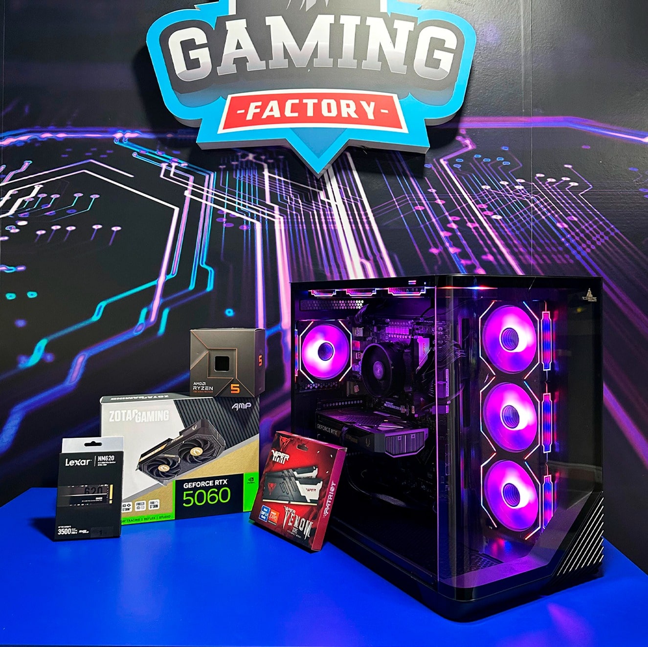 TORRE WARLOCK/ Ryzen 5 7600-B650-RAM16GB-SSD1TB-RTX50608GB