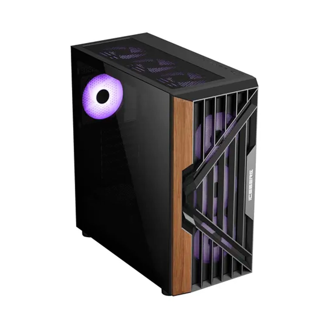 Chasis Iceberg Wood Vector – ATX | 7 Ventiladores ARGB | Vidrio Templado | Estilo madera