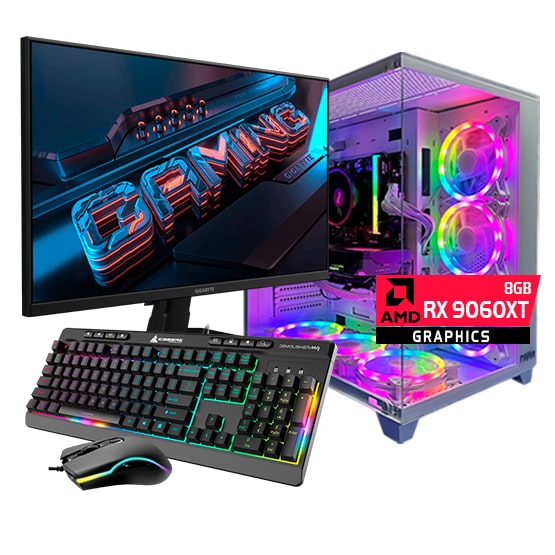 PC TORRE HYDRA| Ryzen 78700F| B650M|RAM 16GB|SSD512|RX9060XT 8GB |MONITOR 25"|COMBO TECLADOY MOUSE