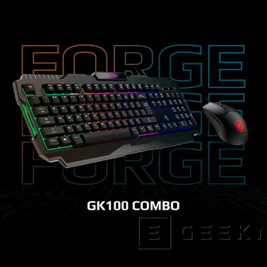 Combo Gamer MSI GK100– Teclado Retroiluminado + Mouse Óptico RGB