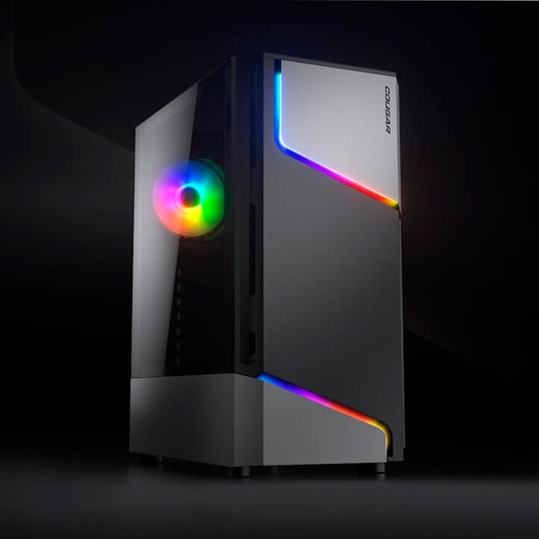Chasis MX360 RGB |Cougar| Mid Tower Gamer con Estilo Rayo ARGB