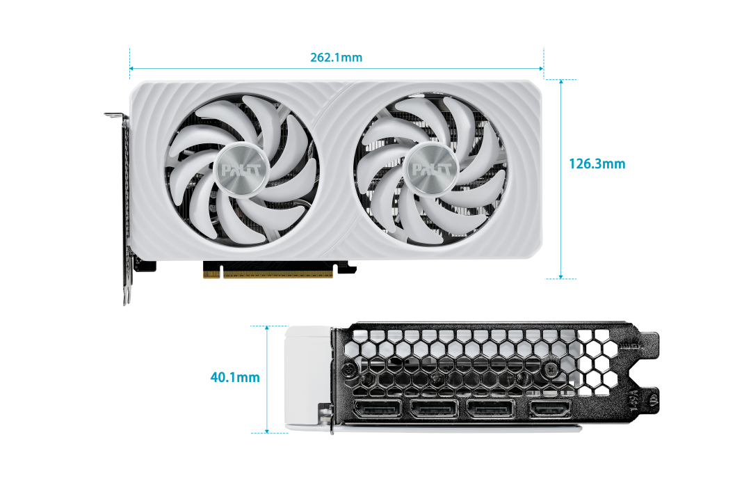 Tarjeta de video Nvidia RTX 5060 8GB Palit White OC Dual Fan