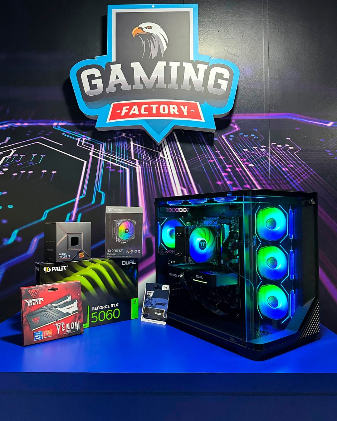 PC COMBO VOLD/ Ryzen 5 7600-UX200-RAM16GB-SSD1TB-RTX5060 8GB/ Monitor 25"/ Teclado y Mouse RGB