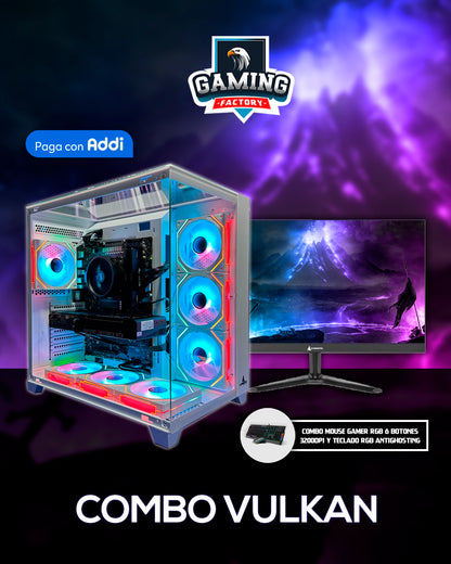 Combo Vulkan: Ryzen 7 8700F - Board B650 Pro WIFI - 16GB DDR5 - M.2 1TB - 700W 80+ Bronze - Monitor 27' 100Hz 1ms - Combo teclado y mouse