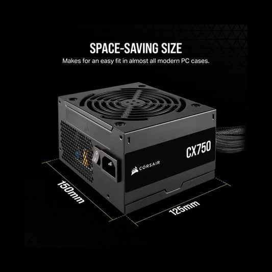 Fuente  Corsair CX750 – 750W | 80+ Bronze | ATX | Enmallada | Alto rendimiento