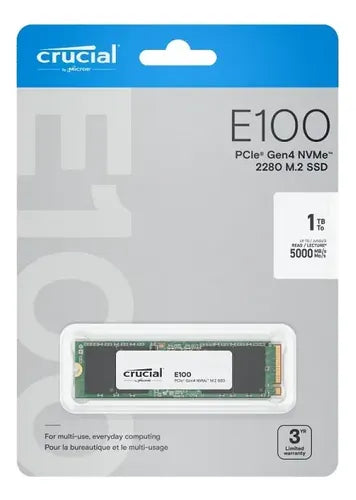 SSD M.2 NVMe 1TB Crucial E100 Gen4