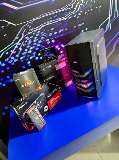 Torre Spartan: Ryzen 5 5500 - Board B550M Wifi - RAM DDR4 16GB - M.2 512GB - AMD RX 7600 8GB