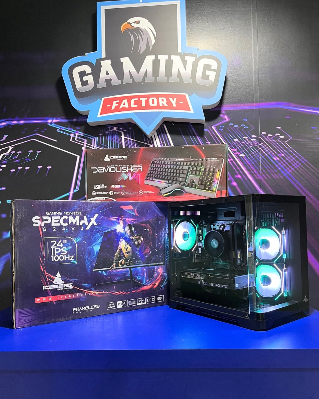 Combo Ranger: Ryzen 5 5500 - Board B550M WIFI - RAM 16GB - M.2 512GB - RTX 5060 8GB - 650W 80+ White - Monitor 24' 100Hz 1ms - Combo teclado y mouse