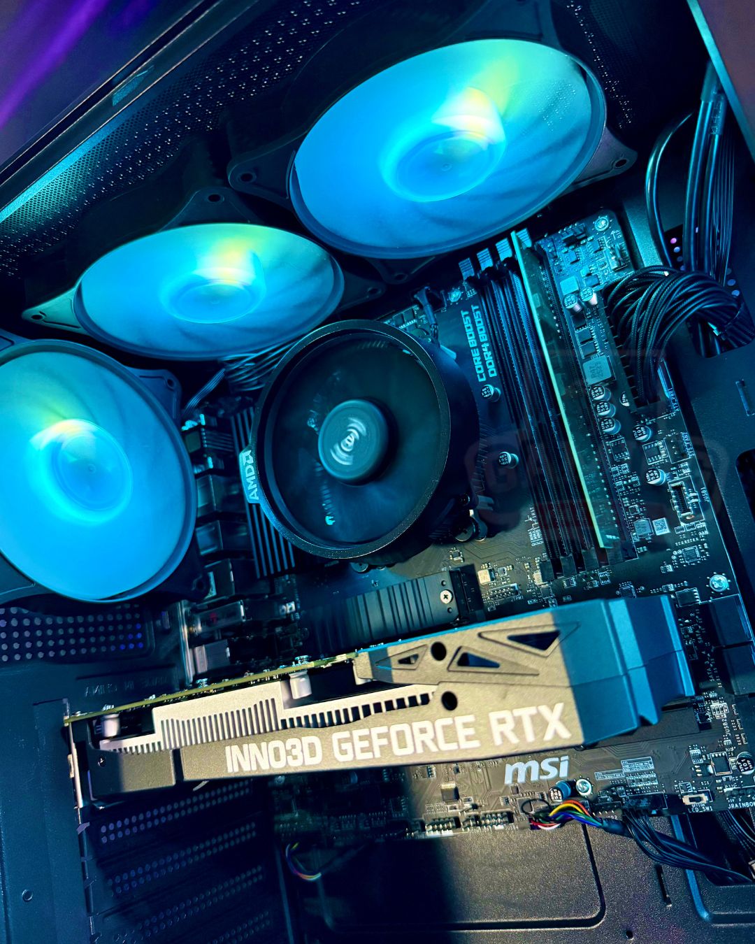 Torre Atlas: Ryzen 5 5500 - Board B550M WIFI - RAM 16GB - M.2 500GB - RTX 3050 6GB