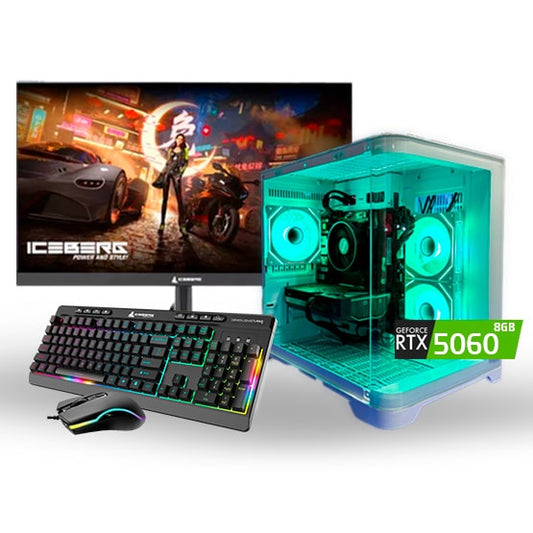 PC COMBO MINIGUN RELOADET / Ryzen 5 5500-B550-RAM32GB-SSD1TB-RTX50608GB /Monitor 24"/ Teclado y Mouse RGB