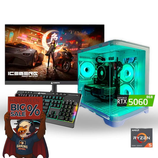 PC COMBO MINIGUN RELOADET / Ryzen 5 5500-B550-RAM32GB-SSD1TB-RTX50608GB /Monitor 24"/ Teclado y Mouse RGB