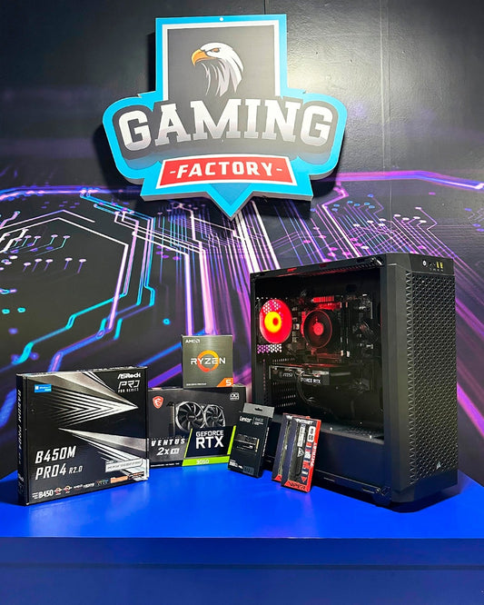 PC COMBO NEXUS/ Ryzen 5 5500-B450M-RAM16GB-SSD512GB-RTX3050 6GB/ Monitor 25"/ Teclado y Mouse RGB