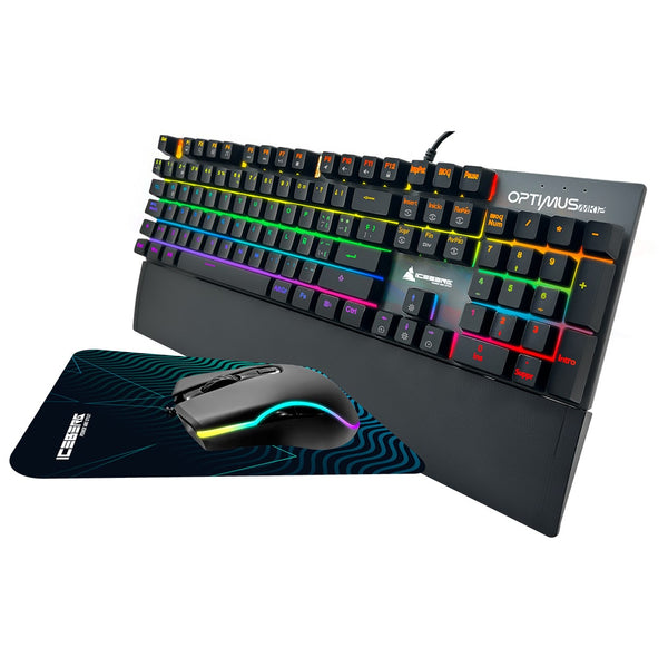 Combo Gamer Iceberg Optimos MK12 | Teclado + Mouse RGB – Gaming Factory