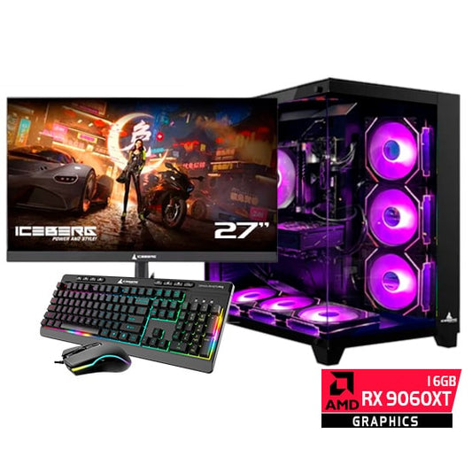 PC COMBO PC SPECTRE|Ryzen7 5700X/B550M/RAM32GB/SSD1TB/RX9060XT16GB/MONITOR 27"/MOUSE   Y TECLADO RGB