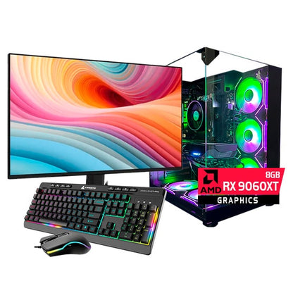 PC COMBO STREET /RYZEN 5 5500| B5500|RAM 32GB |SSD 512GB|GRAFICA RX9060XT 8GB|MONITOR 24" |COMBO TECLADO Y MOUSE RGB
