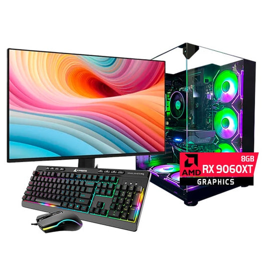 PC COMBO STREET /RYZEN 5 5500| B5500|RAM 32GB |SSD 512GB|GRAFICA RX9060XT 8GB|MONITOR 24" |COMBO TECLADO Y MOUSE RGB