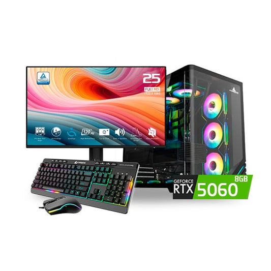 PC COMBO VOLD/ Ryzen 5 7600-UX200-RAM16GB-SSD1TB-RTX5060 8GB/ Monitor 25"/ Teclado y Mouse RGB