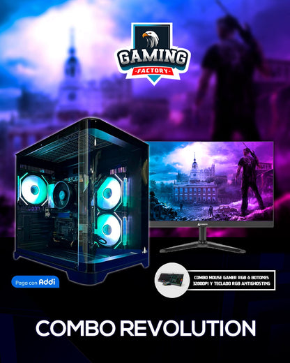 Combo Revolution: Ryzen 5 8500G - Board MSI B840M Wifi6 - RAM 16GB DDR5 - M.2 512GB - Monitor 24' 100Hz 1ms - Combo teclado y mouse