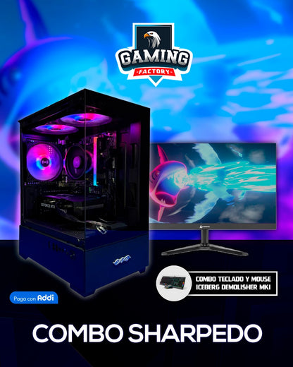 Combo Sharp: Ryzen 5 5500 - Board A520M - RAM 16GB - M.2 1TB - 650W 80+ White - Monitor 24' 100Hz 1ms - Combo teclado y mouse