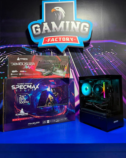 Combo Sharp: Ryzen 5 5500 - Board A520M - RAM 16GB - M.2 1TB - 650W 80+ White - Monitor 24' 100Hz 1ms - Combo teclado y mouse