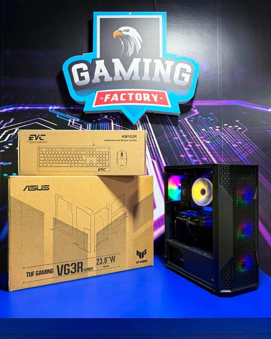 Combo Fire: Ryzen 7 5700X - Cooler MSI - B550M WIFI - 16GB DDR4 - M.2 480GB - Escoge la gráfica - TUF 24' 180Hz - Teclado y mouse