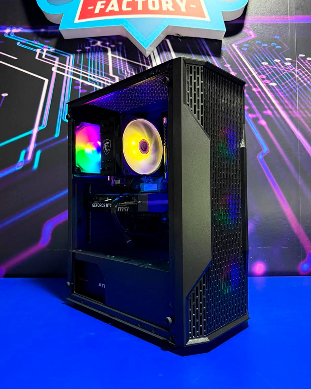 Combo Fire: Ryzen 7 5700X - Cooler MSI - B550M WIFI - 16GB DDR4 - M.2 480GB - Escoge la gráfica - TUF 24' 180Hz - Teclado y mouse