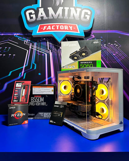 Combo Minigun: Ryzen 5 5500 Board B550M WIFI - RAM 16GB - M.2 1TB - RTX 5060 8GB - Monitor 24' 100Hz 1ms - Teclado y Mouse