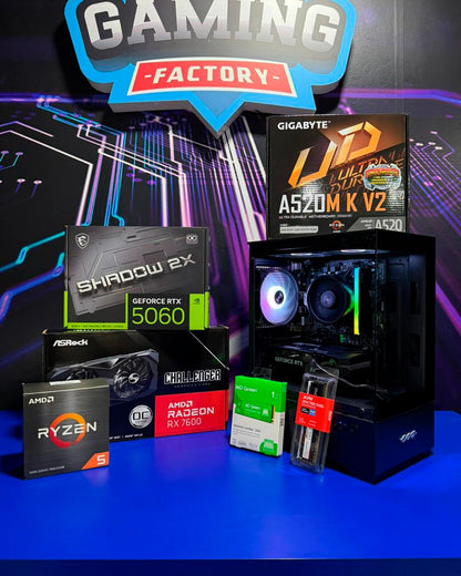 Torre Sharp: Ryzen 5 5500 - Board A520M - RAM 16GB - M.2 1TB - 650W 80+ White