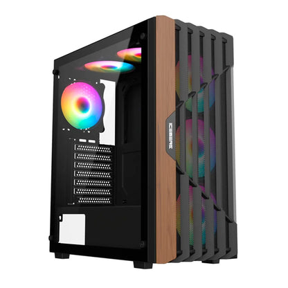 Chasis Iceberg Wood Vector – ATX | 7 Ventiladores ARGB | Vidrio Templado | Estilo madera