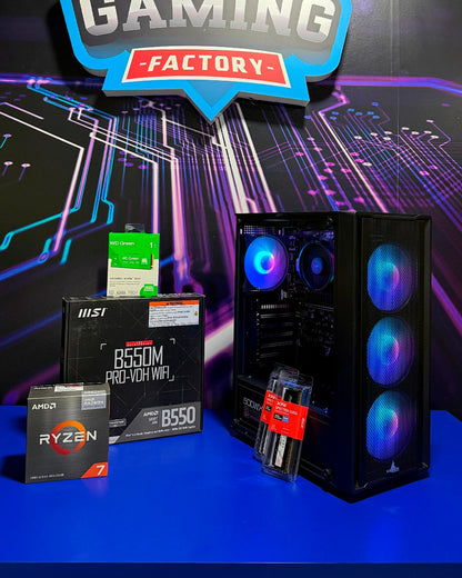 Torre Alfa: Ryzen 7 5700G - Board B550M Wifi - RAM DDR4 16GB - M.2 500GB - Radeon Integrados