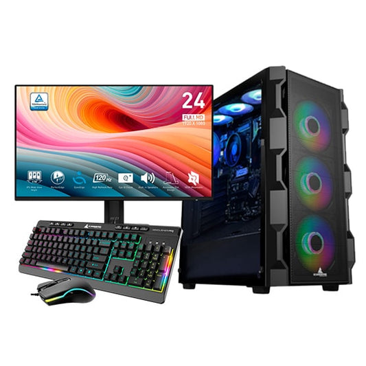 PC COMBO BLAZE/ Ryzen 5 8600G-B650-RAM16GB-SSD512GB /Monitor 24"/Teclado y Mouse RGB