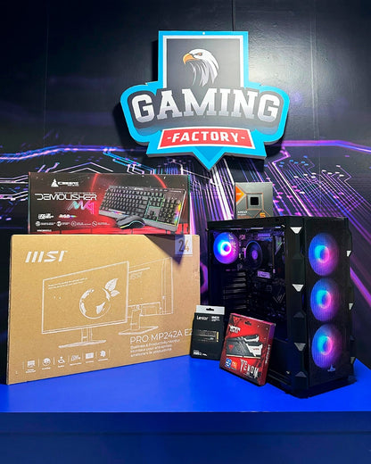 PC COMBO BLAZE/ Ryzen 5 8600G-B650-RAM16GB-SSD512GB /Monitor 24"/Teclado y Mouse RGB