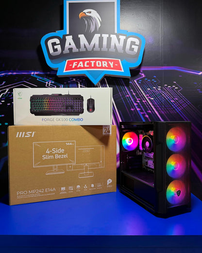 Combo Stinger: Ryzen 5 8500G - Board B840M Wifi6 - RAM DDR5 16GB - M.2 1TB - MSI MAG - Monitor 24' 144Hz MSI - Teclado y mouse MSI