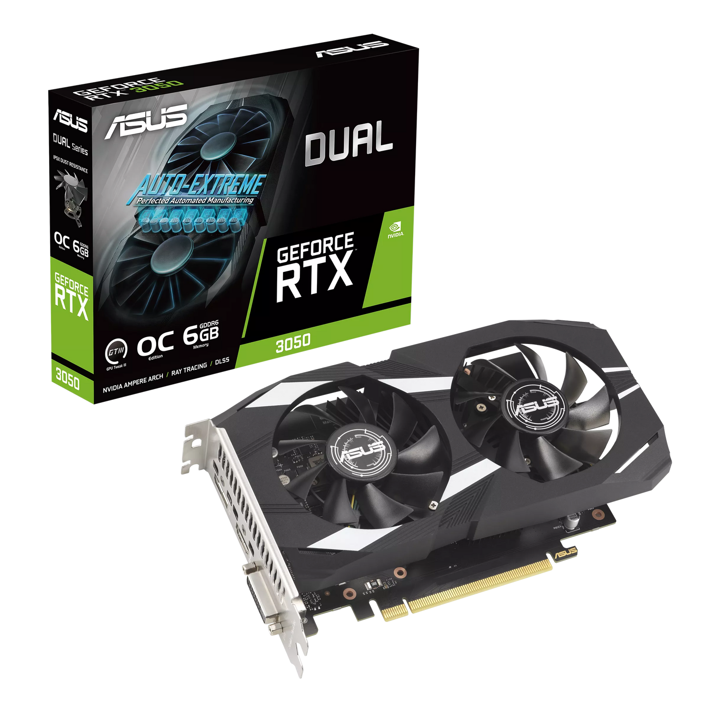 Tarjeta de video Nvidia Geforce RTX 3050 6GB Asus Dual OC