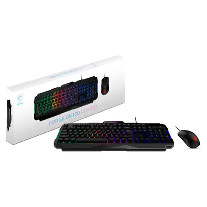 Combo Gamer MSI GK100– Teclado Retroiluminado + Mouse Óptico RGB