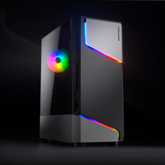 Chasis  MX360 RGB |Cougar| Mid Tower Gamer con Estilo Rayo ARGB
