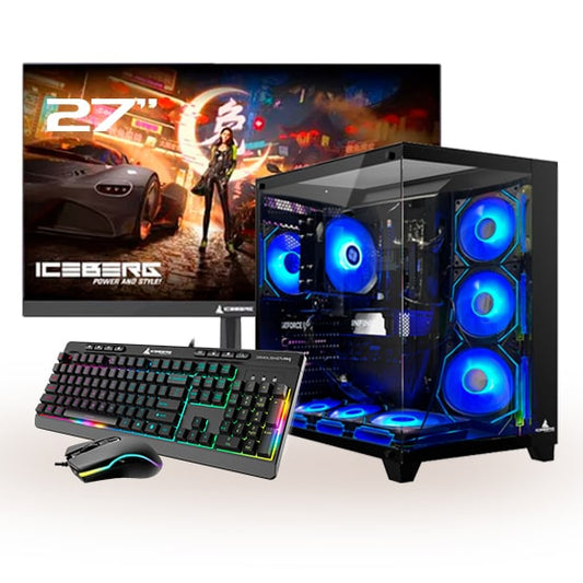 PC COMBO QUANTUM/ Ryzen 7 5700X-B550-RAM32GB-SSD1TB-RTX5060Ti 16GB/ Monitor 27"/ Teclado y Mouse RGB